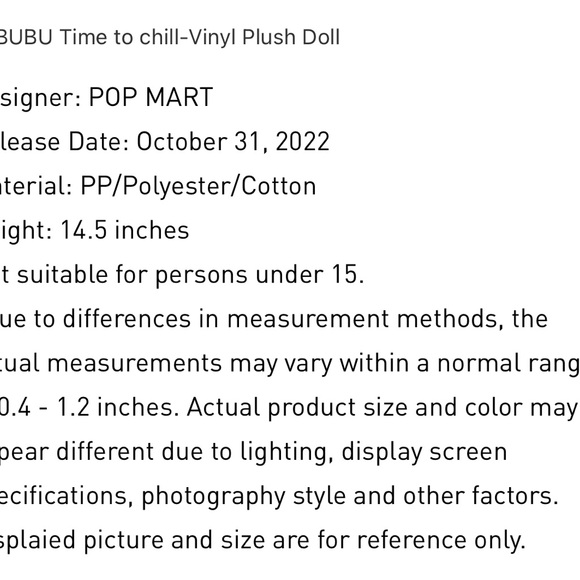 LABUBU Time to chill-Vinyl Plush Doll - Picture 6 of 6